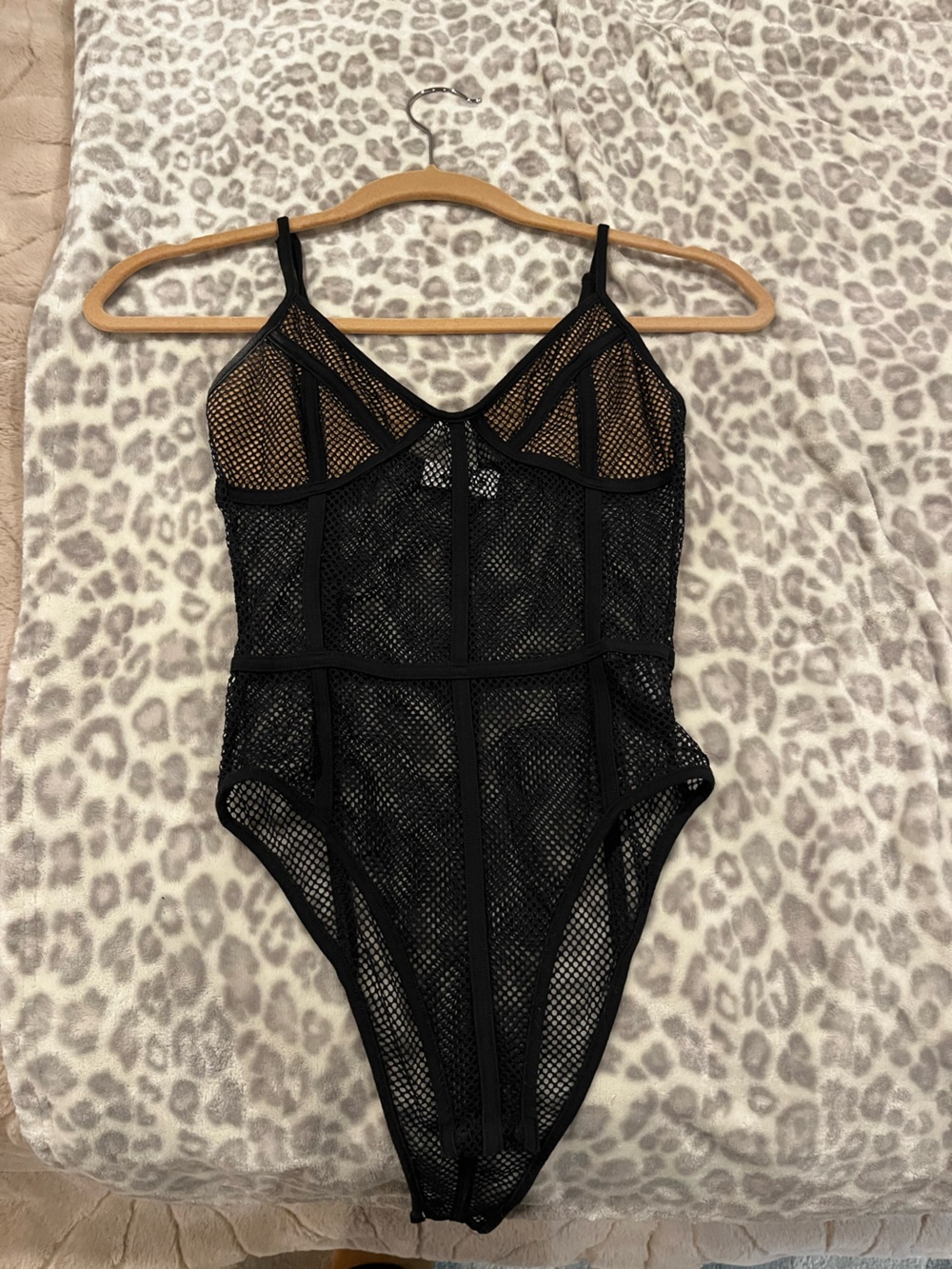 Tiger Mist Black Mesh Bodysuit (S)